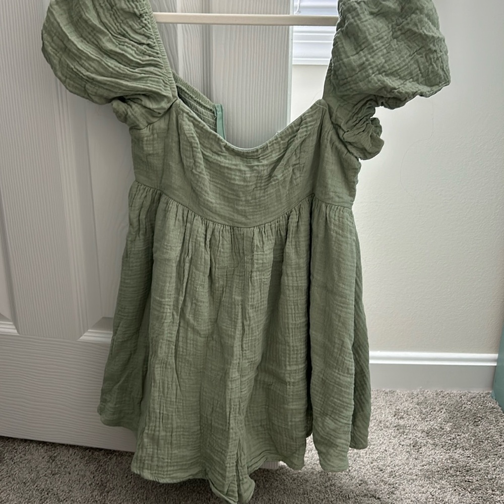 Sage green princess Polly romper size 2